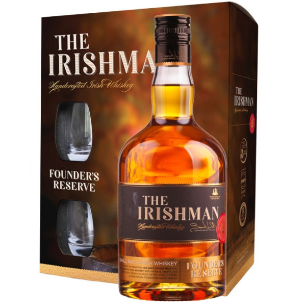 The Irishman - Founder's Reserve Geschenk met Glazen (0.7 ℓ)