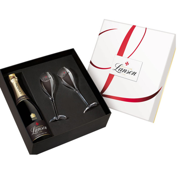 Lanson - Le Black Label Brut Giftpack 2 Glasses (0.75 ℓ)