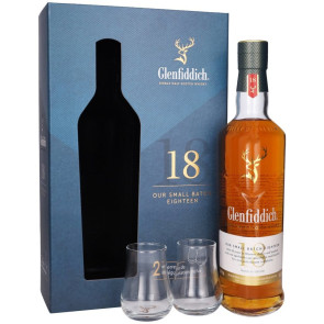 Glenfiddich, 18 Y - Giftpack 2 Glasses